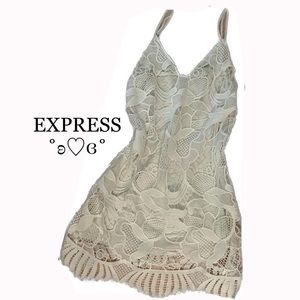 Express White Crochet Sun Dress🤍